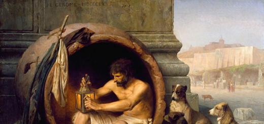 Diogenes - hordó és lámpás